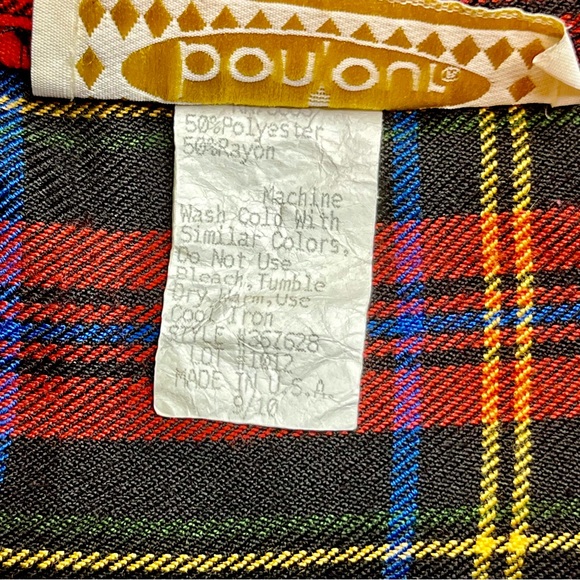 90s Red Plaid Pleated Skirt - Picture 3 of 4